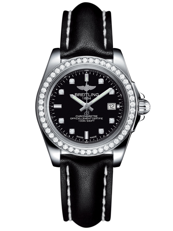 Breitling A7133053/BF63/408X/A14BA.1 : Galactic 32 Sleek Edition Stainless Steel / Diamond / Trophy Black Diamond / Calf
