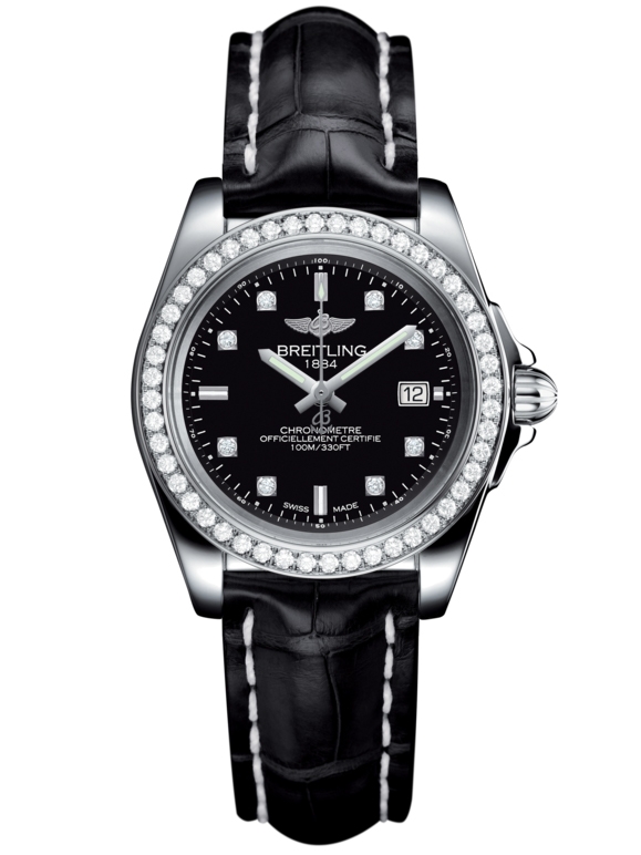 Breitling A7133053/BF63/777P/A14BA.1 : Galactic 32 Sleek Edition Stainless Steel / Diamond / Trophy Black Diamond / Croco