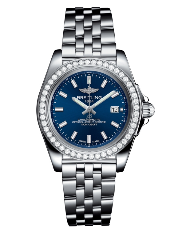 Breitling A7133053/C951/792A : Galactic 32 Sleek Edition Stainless Steel / Diamond / Horizon Blue / Bracelet