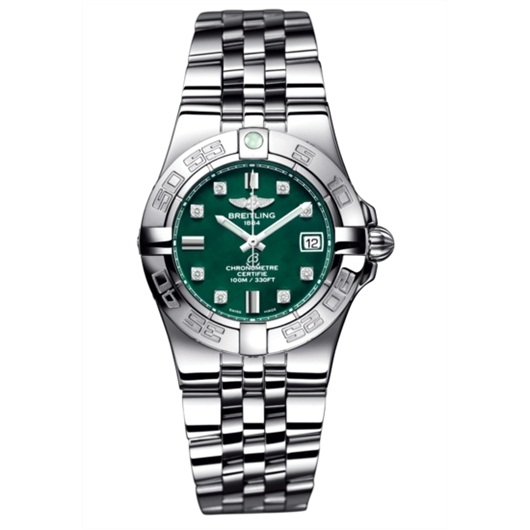 Breitling A71340L2.L516.368A : Galactic 30 Green / Diamond / Bracelet