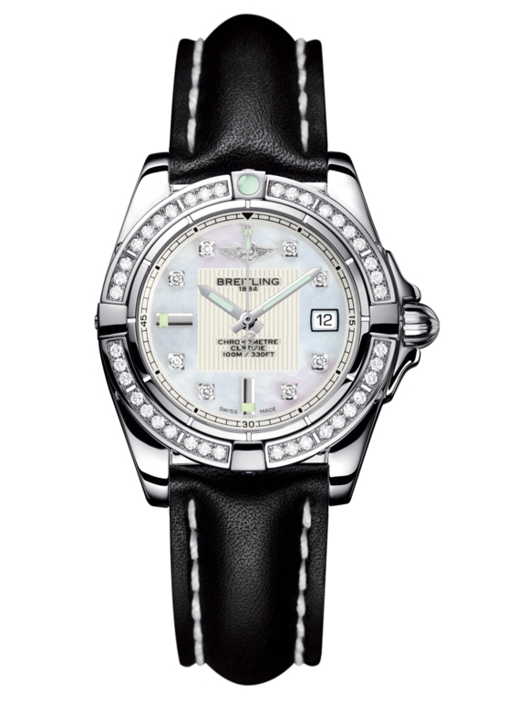 Breitling A71356LA.A708.408X : Galactic 32 Stainless Steel / Diamond / Pearl Diamond / Calf