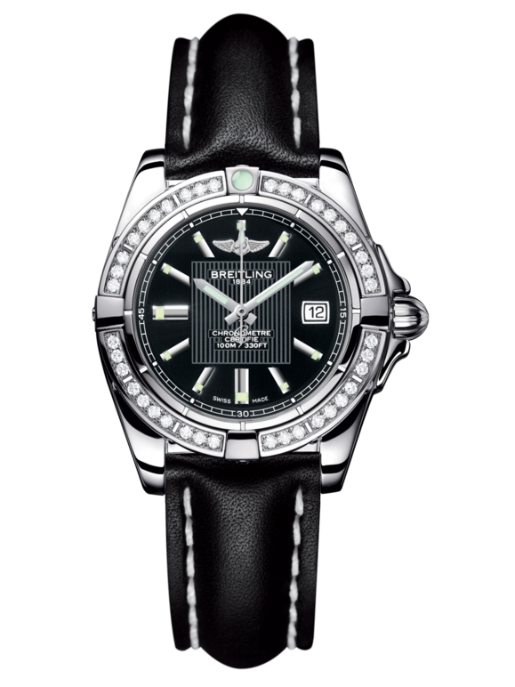 Breitling A71356LA.BA10.408X : Galactic 32 Stainless Steel / Diamond / Trophy Black / Calf