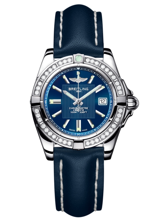 Breitling A71356LA.C811.116X : Galactic 32 Stainless Steel / Diamond / Metallica Blue / Calf