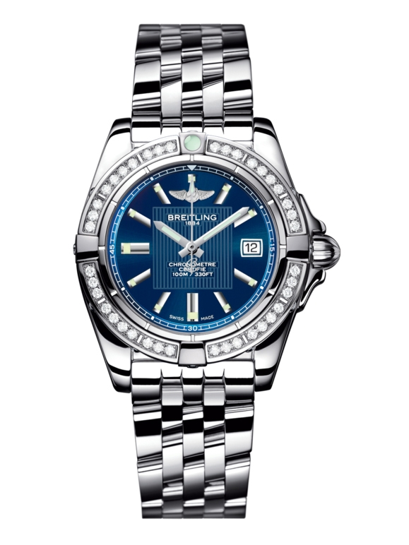 Breitling A71356LA.C811.367A : Galactic 32 Stainless Steel / Diamond / Metallica Blue / Bracelet