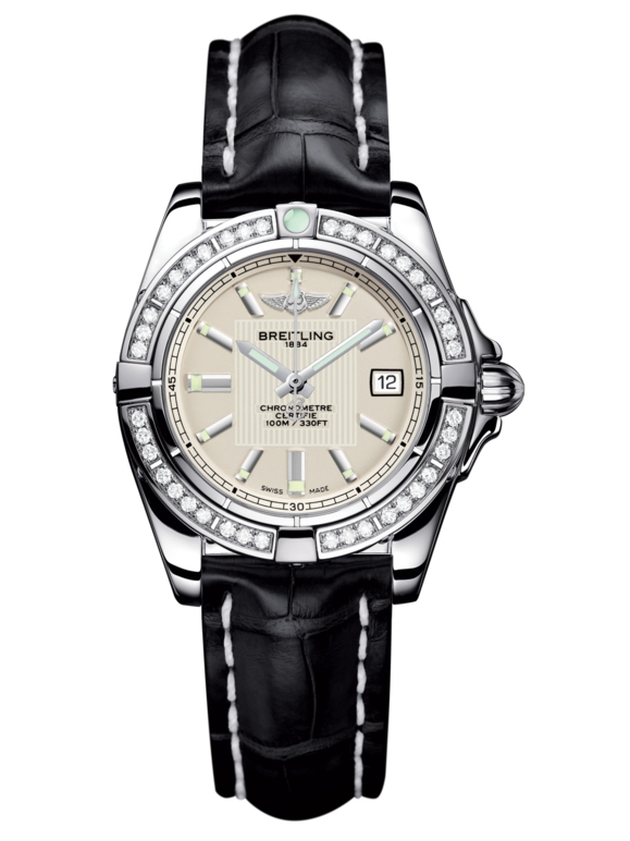 Breitling A71356LA.G702.777P : Galactic 32 Stainless Steel / Diamond / Sierra Silver / Croco