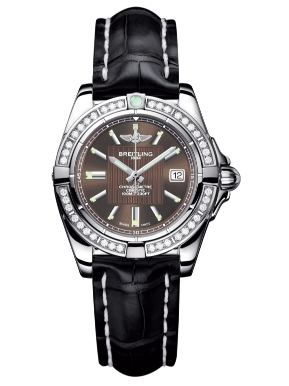 Breitling A71356LA.Q579.777P : Galactic 32 Stainless Steel / Diamond / Solar Bronze / Croco