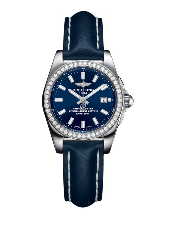 Breitling A7234853/C948/486X/A12BA.1 : Galactic 29 Stainless Steel / Diamond / Horizon Blue / Calf