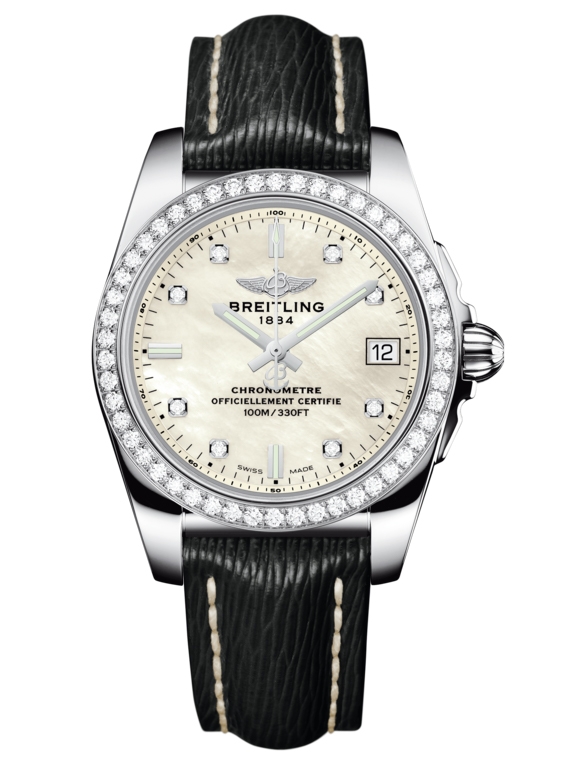Breitling A7433053.A780.213X : Galactic 36 Stainless Steel / Diamond / Pearl Diamond/ Sahara