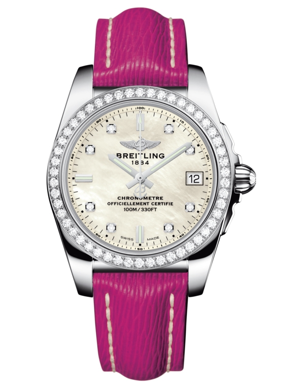 Breitling A7433053.A780.242X : Galactic 36 Stainless Steel / Diamond / Pearl Diamond/ Sahara