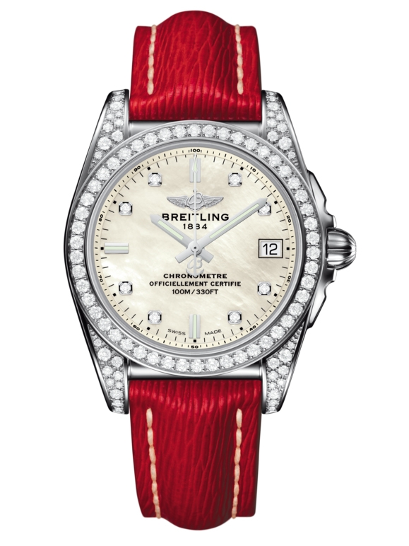 Breitling A7433063.A780.214X : Galactic 36 Stainless Steel / Diamondworks / Pearl Diamond/ Sahara