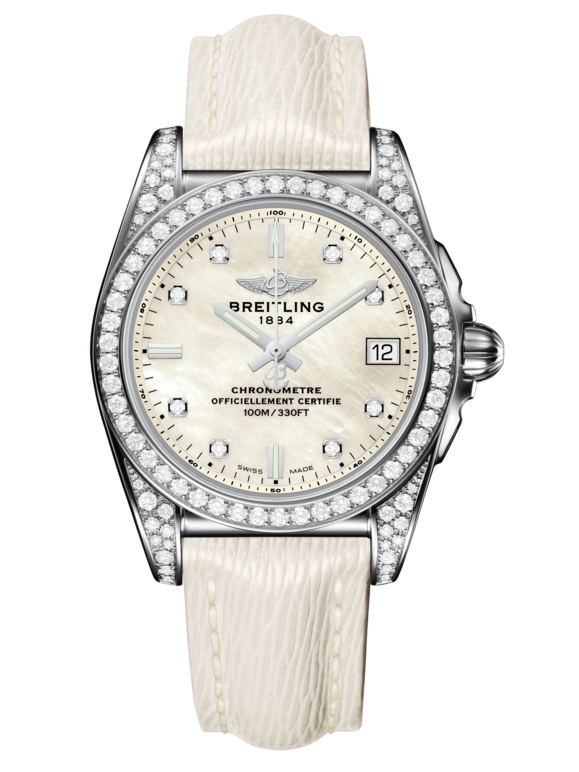Breitling A7433063.A780.236X : Galactic 36 Stainless Steel / Diamondworks / Pearl Diamond/ Sahara