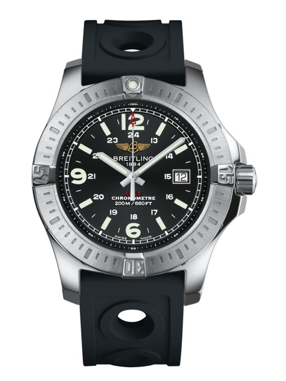 Breitling A7438811/BD45/227S/A20S.1 : Colt Quartz Volcano Black / Rubber / Pin