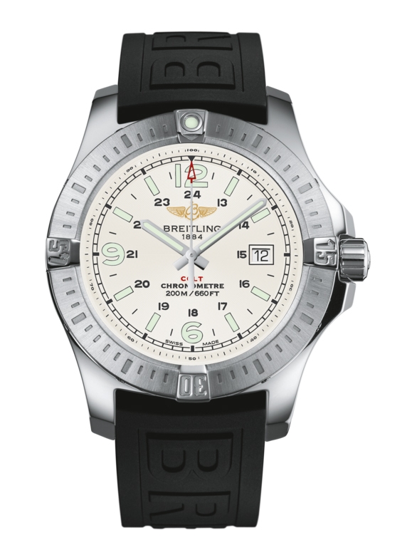 Breitling A7438811/G792/152S/A20S.1 : Colt Quartz Stratus Silver / Rubber / Pin