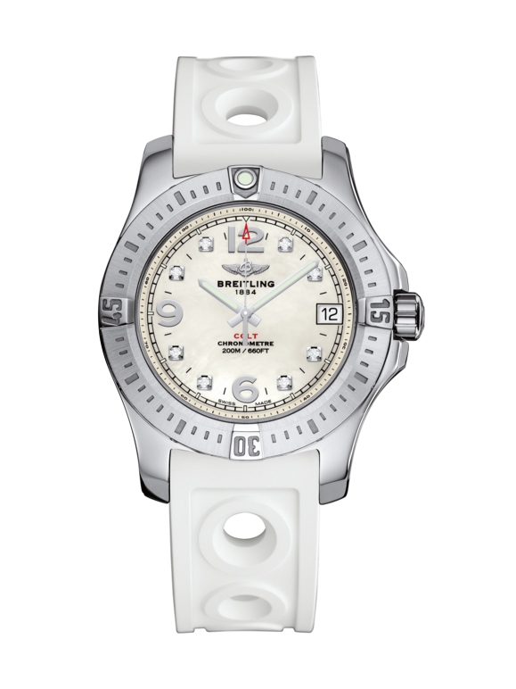 Breitling A7438911/A771/230S/A16S.1 : Colt 36 Pearl Diamond / Rubber / Pin