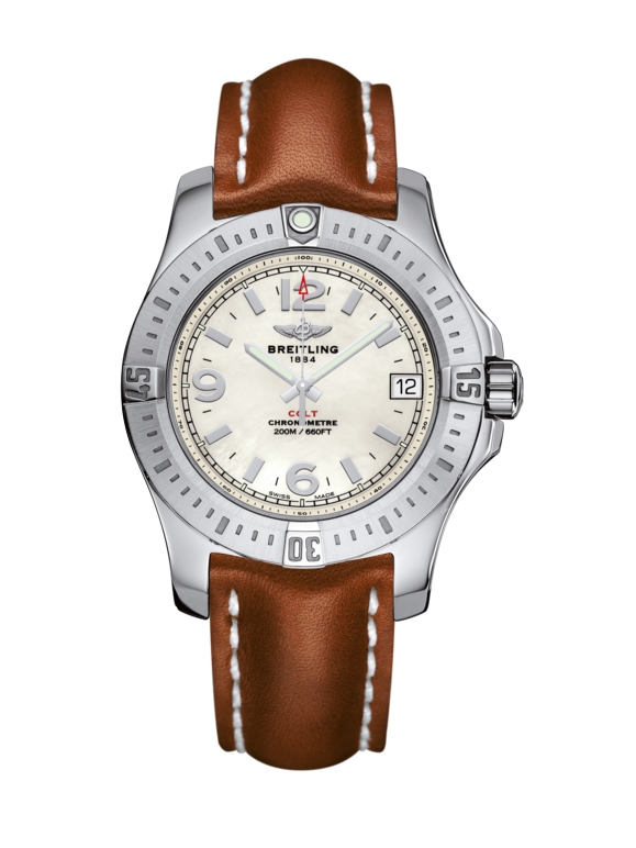 Breitling A7438911/A772/412X/A16BA.1 : Colt 36 Pearl / Calf / Pin