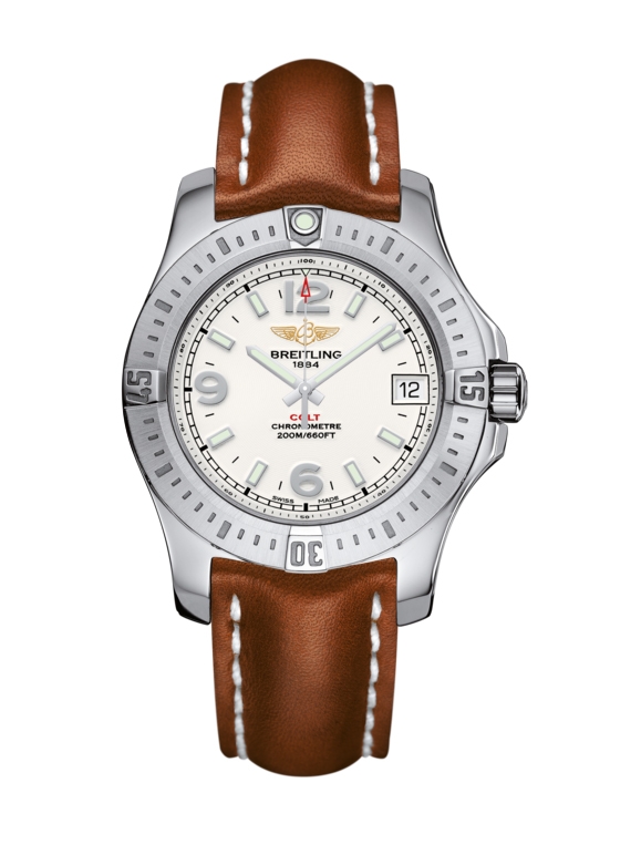 Breitling A7438911/G803/412X/A16BA.1 : Colt 36 Stratus Silver / Calf / Pin