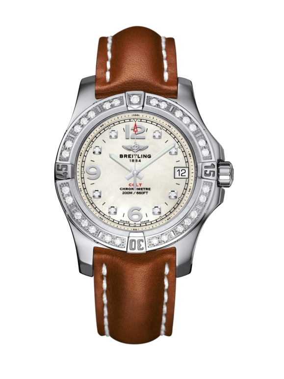 Breitling A7438953.A771.412X : Colt 36 Diamond / Pearl Diamond / Calf