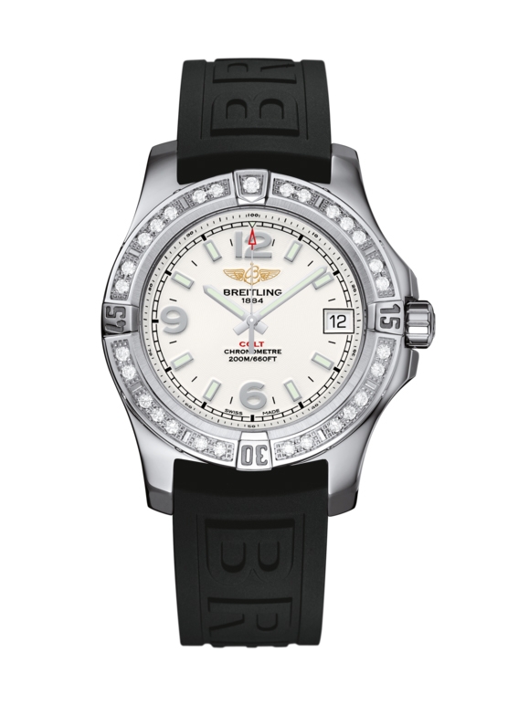 Breitling A7438953.G803.237S : Colt 36 Diamond / Stratus Silver / Rubber