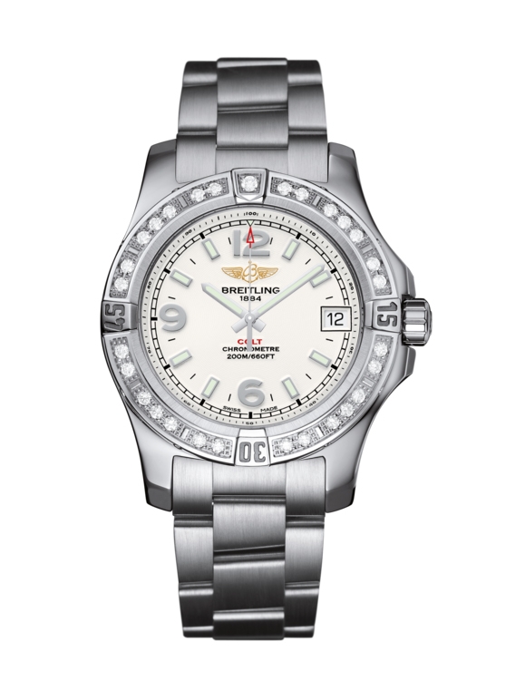Breitling A7438953|G803|178A : Colt 36 Diamond / Stratus Silver / Bracelet