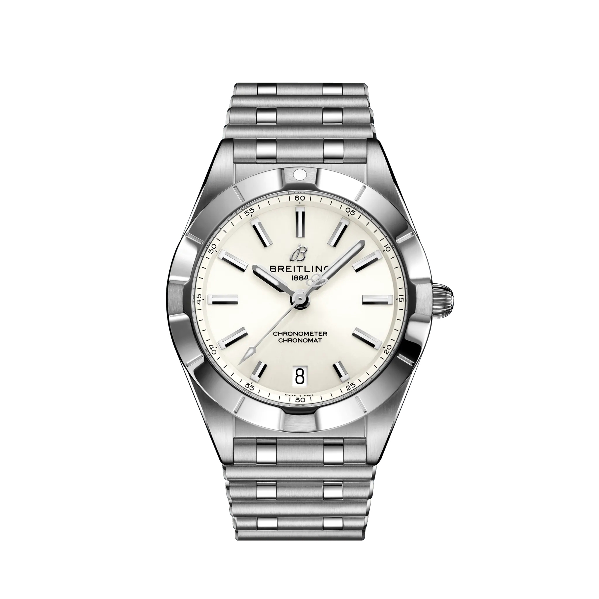 Breitling A77310101A2A1 : Chronomat 32 Stainless Steel / White / Rouleaux