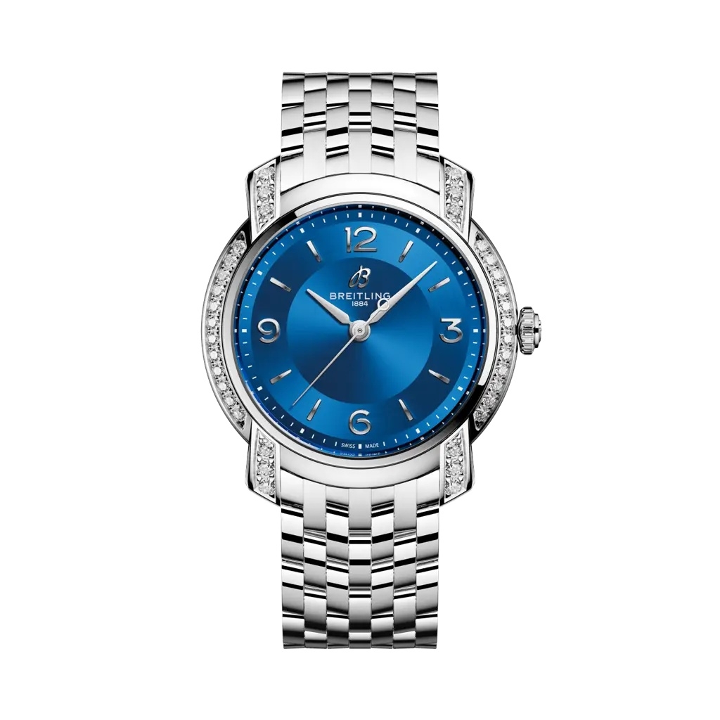 Breitling A77330671C1A1 : Lady Premier 32 SuperQuartz Stainless Steel - Diamond / Ink Blue / Bracelet
