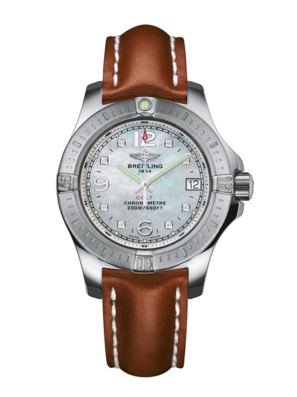 Breitling A7738811/A769/406X/A14BA.1 : Colt Lady Pearl Diamond / Calf / Pin