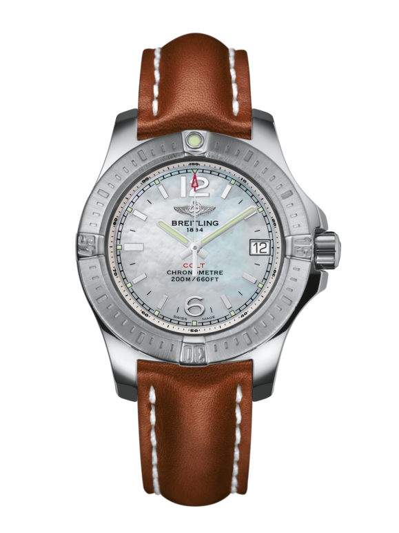 Breitling A7738811/A770/406X/A14BA.1 : Colt Lady Pearl / Calf / Pin
