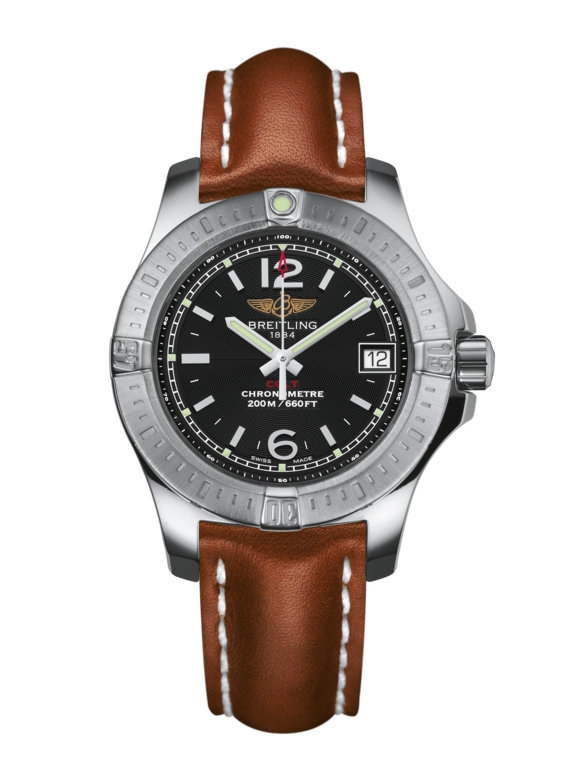 Breitling A7738811/BD46/406X/A14BA.1 : Colt Lady Volcano Black / Calf / Pin