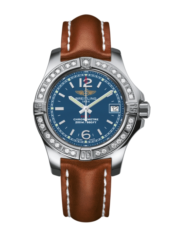 Breitling A7738853/C908/406X/A14BA.1 : Colt Lady Diamond / Mariner Blue / Calf / Pin