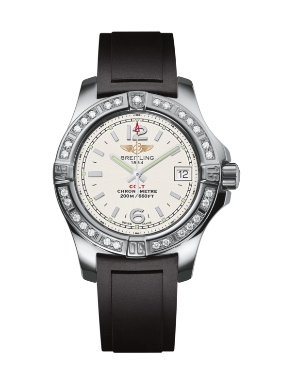 Breitling A7738853/G793/133S/A14S.1 : Colt Lady Diamond / Stratus Silver / Rubber / Pin
