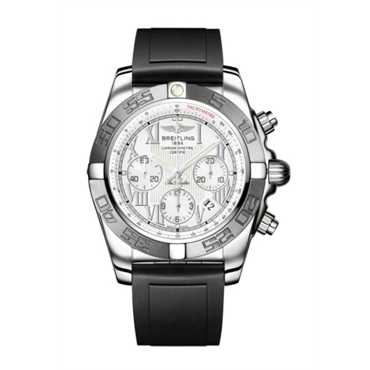 Breitling AB011011/A690/131S : Chronomat 44 Stainless Steel / White - Roman / Rubber
