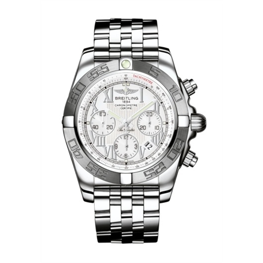 Breitling AB011011/A690/375A : Chronomat 44 Stainless Steel / White - Roman / Bracelet
