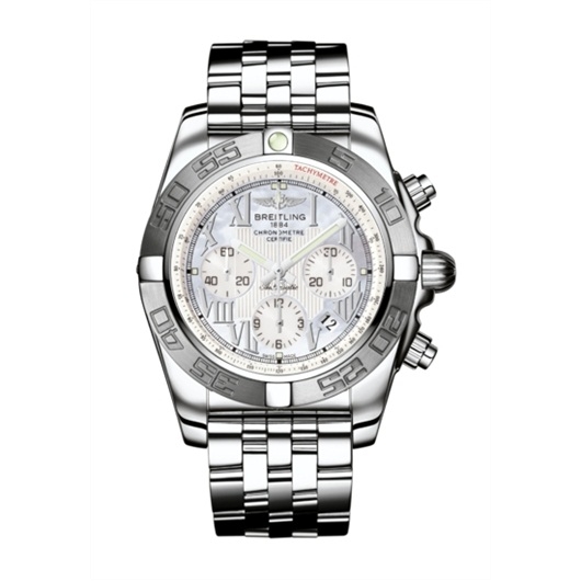 Breitling AB011011/A691/375A : Chronomat 44 Stainless Steel / MOP - Roman / Bracelet