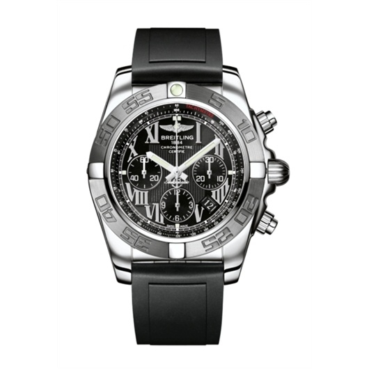 Breitling AB011011/B956/131S : Chronomat 44 Stainless Steel / Black - Roman / Rubber