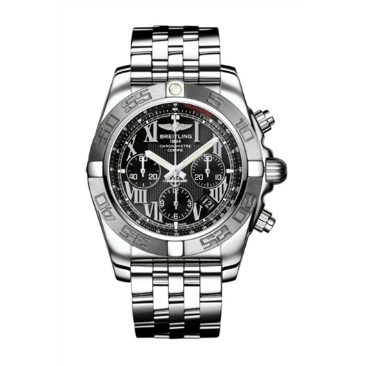 Breitling AB011011/B956/375A : Chronomat 44 Stainless Steel / Black - Roman / Bracelet
