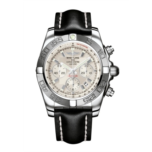 Breitling AB011011/G684/435X : Chronomat 44 Stainless Steel / Silver / Calf