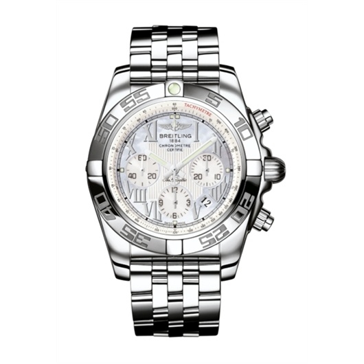 Breitling AB011012.A691.375A : Chronomat 44 Stainless Steel / Pearl Roman / Bracelet