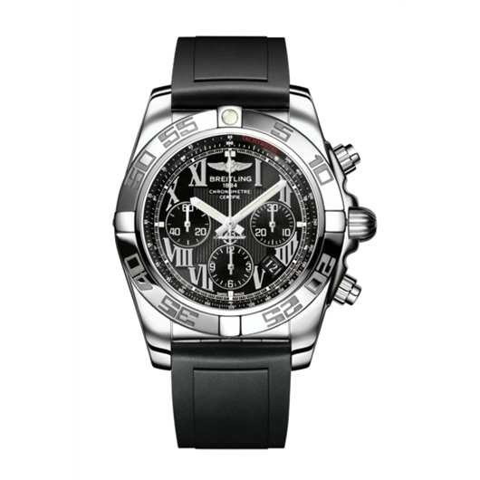 Breitling AB011012.B956.131S : Chronomat 44 Stainless Steel / Onyx Black Roman / Rubber