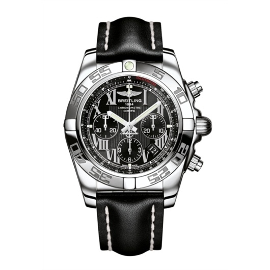 Breitling AB011012.B956.435X : Chronomat 44 Stainless Steel / Onyx Black Roman / Calf