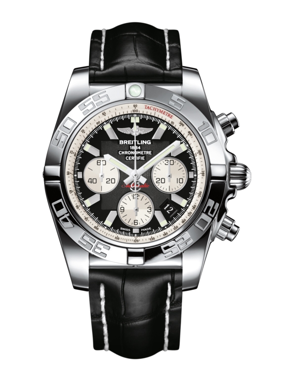 Breitling AB011012.B967.744P : Chronomat 44 Stainless Steel / Inverted Panda / Croco