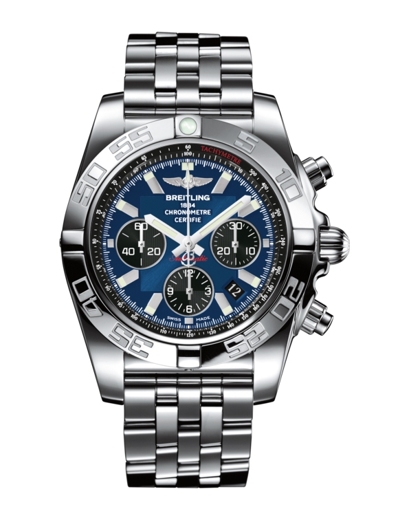 Breitling AB011012.C789.375A : Chronomat 44 Stainless Steel / Blackeye Blue / Bracelet