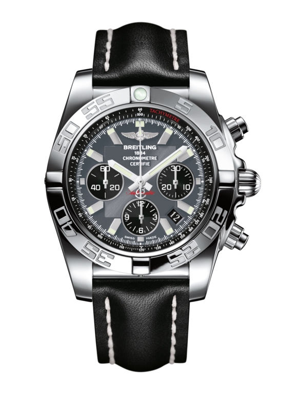 Breitling AB011012.F546.435X : Chronomat 44 Stainless Steel / Blackeye Grey / Calf