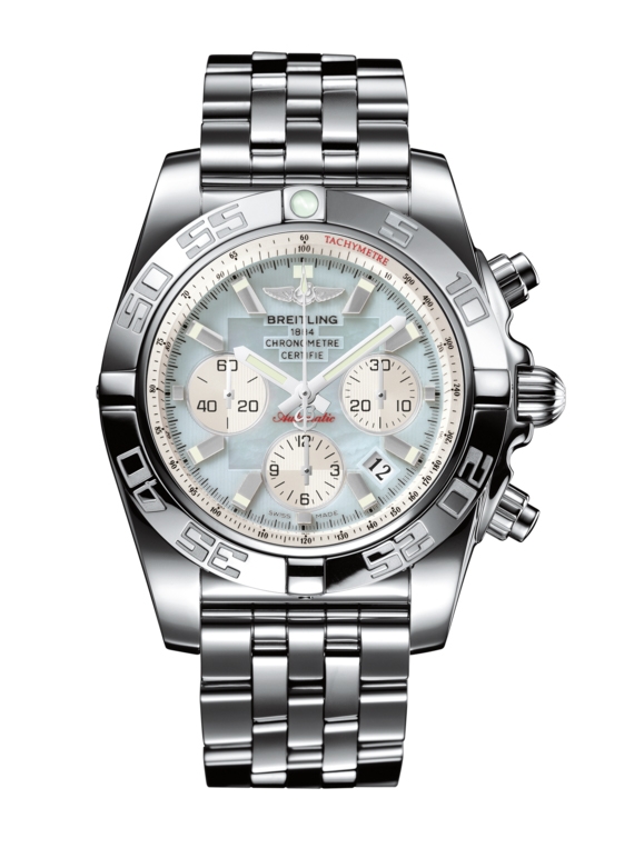Breitling AB011012.G685.375A : Chronomat 44 Stainless Steel / Gray Pearl / Bracelet