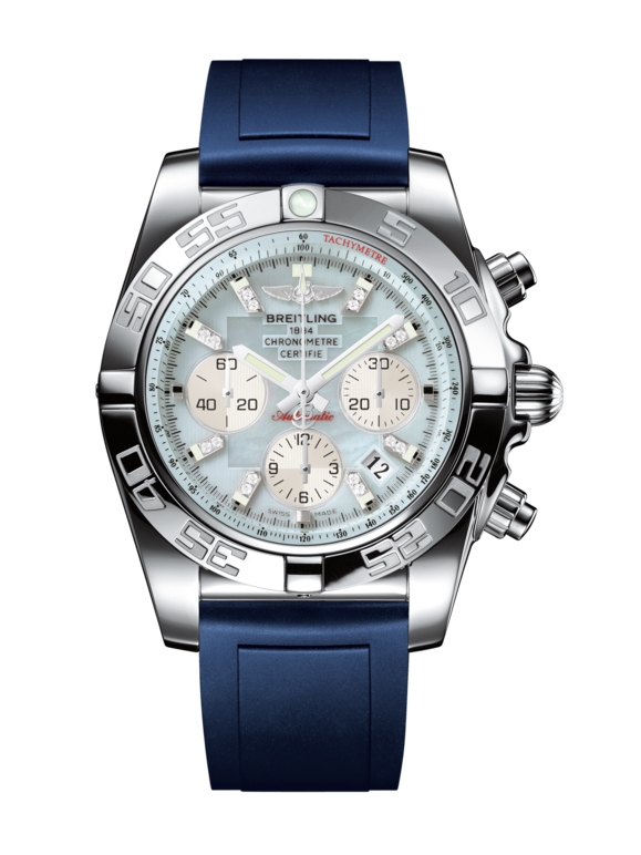 Breitling AB011012.G686.145S : Chronomat 44 Stainless Steel / Gray Pearl Diamond / Rubber