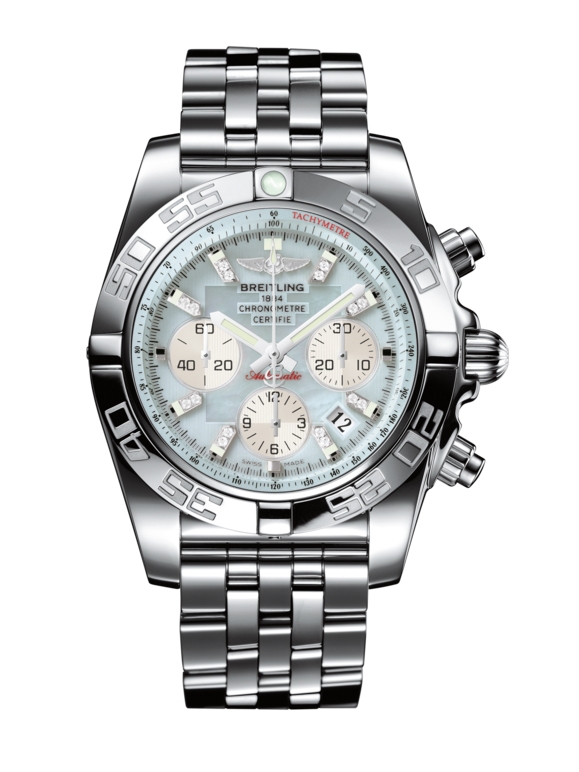 Breitling AB011012.G686.375A : Chronomat 44 Stainless Steel / Gray Pearl Diamond / Bracelet
