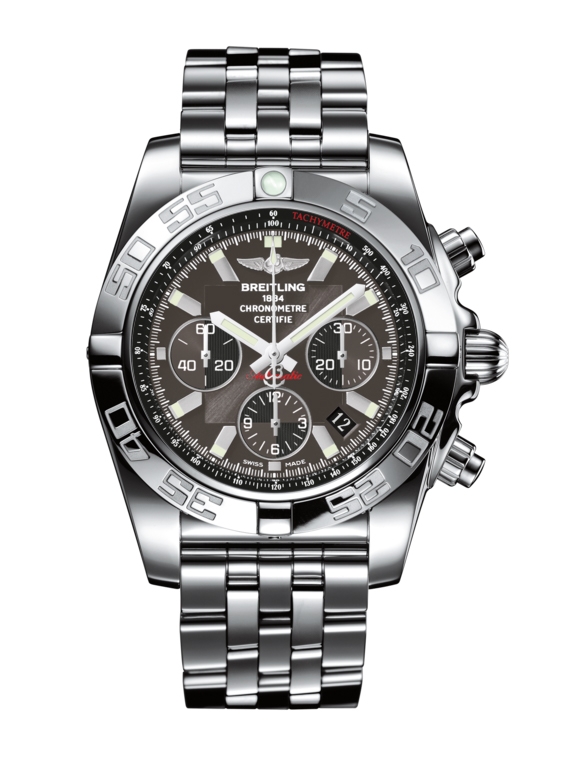 Breitling AB011012.M524.375A : Chronomat 44 Stainless Steel / Carbon Black / Bracelet