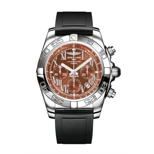 Breitling AB011012.Q566.131S : Chronomat 44 Stainless Steel / Amber / Rubber