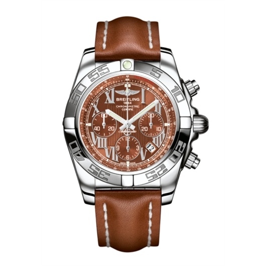 Breitling AB011012.Q566.433X : Chronomat 44 Stainless Steel / Amber / Calf