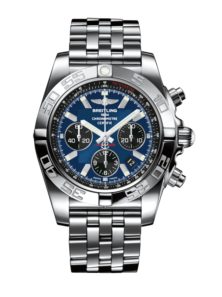 Breitling AB0110121C1A1 : Chronomat 44 Stainless Steel / Blackeye Blue / Bracelet