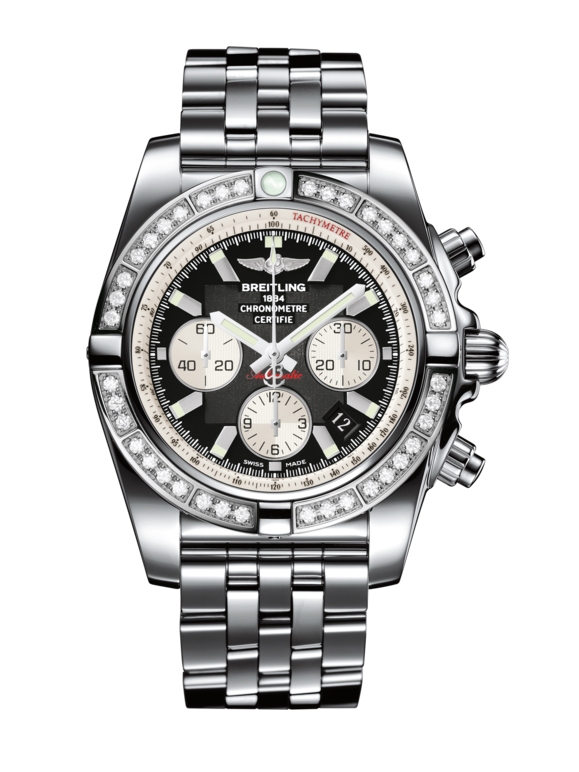Breitling AB011053.B967.375A : Chronomat 44 Stainless Steel / Diamond / Onyx Black / Bracelet